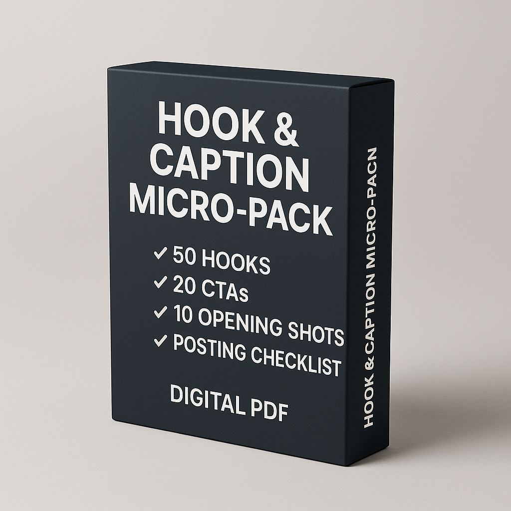 Hook & Caption Micro-Pack (TikTok/Reels)