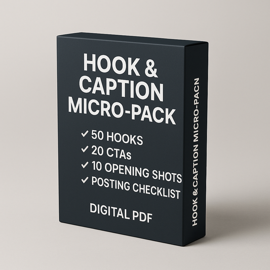 Hook & Caption Micro-Pack (TikTok/Reels)